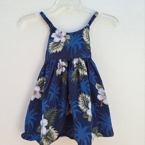 Vintage Pacific Legend Apparel Navy Blue Flower Print Dress Size 5-6 Mon…